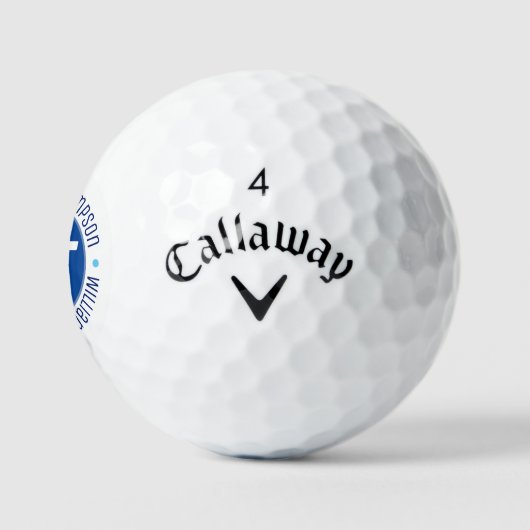 Golfbal met naam ( Blue Monogram ) Golfballen (Logo)