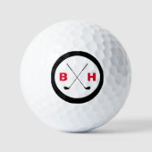 Golfbal met naam Initialen Modern Monogram Golfballen (Voorkant)