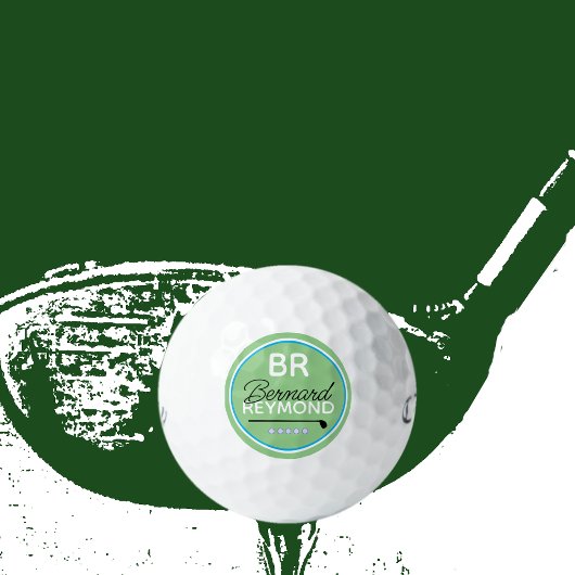 Golfbal met Naam Monogram Groen Golfballen