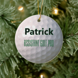 Golfbal met Putjes Persoonlijke Naam Titel Keramisch Ornament