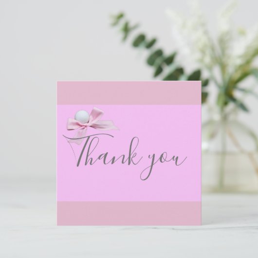 Golfbal met roze lint (Staand voorkant)