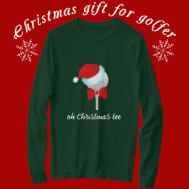 Golfbal met Santa Hat en Red Bow T-shirt