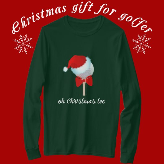 Golfbal met Santa Hat en Red Bow T-shirt