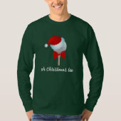 Golfbal met Santa Hat en Red Bow T-shirt (Voorkant)
