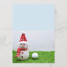 Golfbal met Snowman is voor Golfer's Kerstmis Kaart