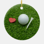 Golfbal met Snowman is voor Golfer's Kerstmis Keramisch Ornament (Achterkant)