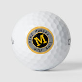 Golfbal met stijlvolle cirkel monogram golfballen (Voorkant)