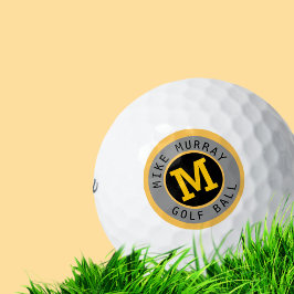 Golfbal met stijlvolle cirkel monogram golfballen