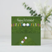 Golfbal met t-shirt Happy Retirement Kaart (Staand voorkant)
