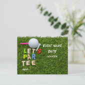 Golfbal met t-shirt Laat het t-shirt van Par groen Briefkaart (Staand voorkant)
