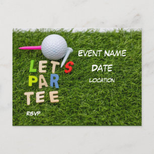 Golfbal met t-shirt Laat het t-shirt van Par groen Briefkaart