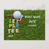 Golfbal met t-shirt Laat het t-shirt van Par groen Briefkaart (Voorkant)