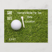Golfbal met t-shirt op groene Save the Date Briefkaart (Voorkant)