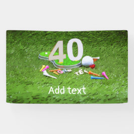 Golfbal met t-shirt voor 40e jaar spandoek