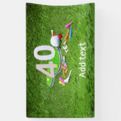 Golfbal met t-shirt voor 40e jaar spandoek (Verticaal)