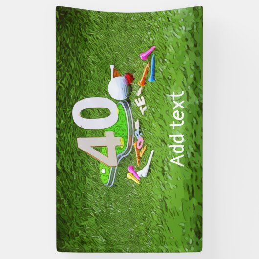 Golfbal met t-shirt voor 40e jaar spandoek (Verticaal)