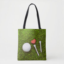 Golfbal met t - shirts en hartliefde Canvas tas br