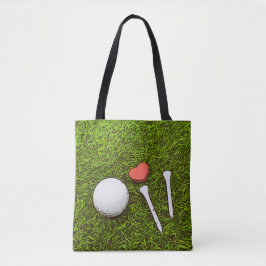 Golfbal met t - shirts en hartliefde Canvas tas br