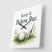 Golfbal met tekst waterverf vierkante klok (Hoek)