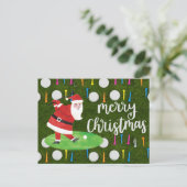 Golfbal met tint en kerstmis feestdagenkaart (Staand voorkant)