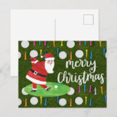 Golfbal met tint en kerstmis feestdagenkaart (Voorkant / Achterkant)