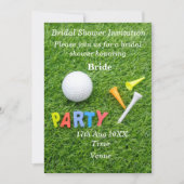 Golfbal met Vrijgezellenfeest en t-shirt op groen Kaart (Voorkant)