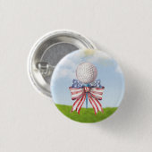 Golfbal met Waterverf van American Ribbon Ronde Button 3,2 Cm (Voorkant /achterkant)