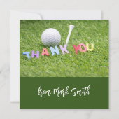 Golfbal met woord Dank u voor Golfer Bedankkaart (Voorkant)