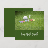 Golfbal met woord Dank u voor Golfer Bedankkaart (Voorkant / Achterkant)