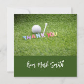 Golfbal met woord Dank u voor Golfer Bedankkaart (Voorkant)