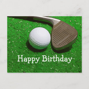Golfbal met zandwig op groen Briefkaart