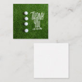 Golfbal met zoveel dank op groen gras notitiekaartje (Voorkant / Achterkant)