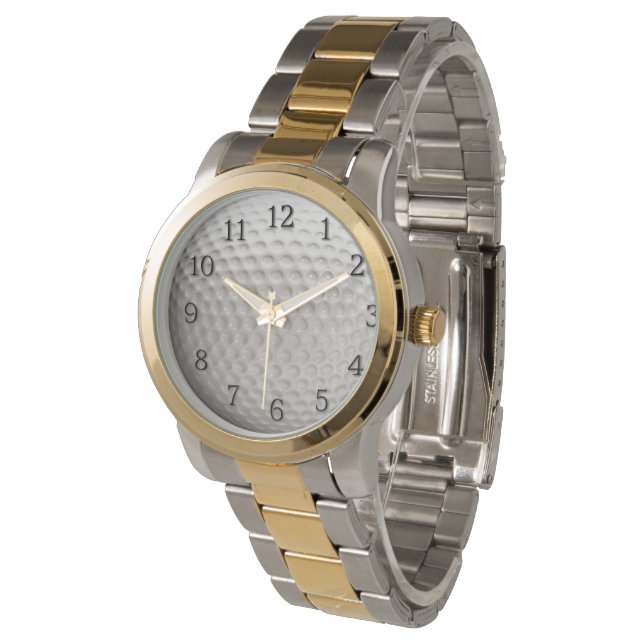 Golfbal met zwarte getallen Sport Horloge (Gekanteld)