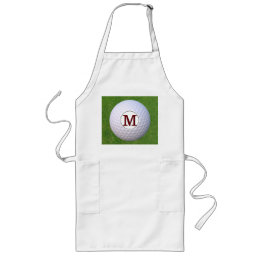 Golfbal Monogram Golfer Gras BBQ Grasveld Lang Schort