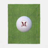 Golfbal Monogram Golfer Greens Grasveld Fleece Deken (Voorkant)