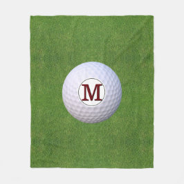 Golfbal Monogram Golfer Greens Grasveld Fleece Deken
