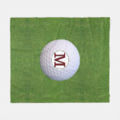 Golfbal Monogram Golfer Greens Grasveld Fleece Deken (Voorkant (Horizontaal))