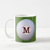 Golfbal Monogram Golfer Groen Turf Grass Koffiemok (Links)