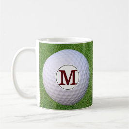 Golfbal Monogram Golfer Groen Turf Grass Koffiemok