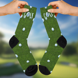 Golfbal Monogram Grappig Groen Golfen Sokken