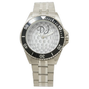 Golfbal, monogram, horloge