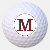 Golfbal  Monogram Ronde Sticker (Voorkant)