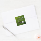 Golfbal naast hole dank je feestje vierkante sticker (Envelop)