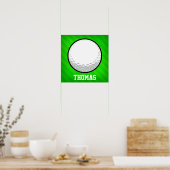 Golfbal; Neon Green Stripes Poster (Keuken)