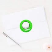 Golfbal; Neon Green Stripes Ronde Sticker (Envelop)
