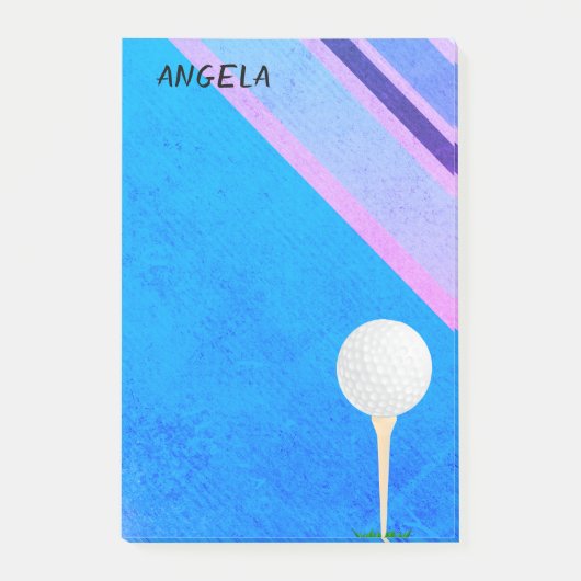 golfbal op blauw voor golfers post-it® notes (Voorkant)