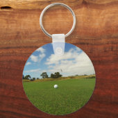 Golfbal op de groene, belangrijke ring sleutelhanger (Voorkant)