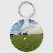 Golfbal op de groene, belangrijke ring sleutelhanger (Achterkant)