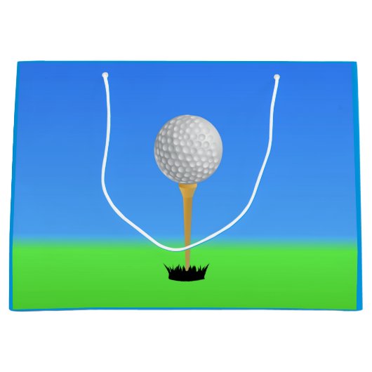 Golfbal op een T-shirt Large Cadeautasje (Voorkant)