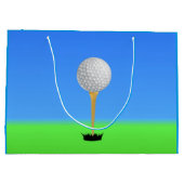 Golfbal op een T-shirt Large Cadeautasje (Achterkant)